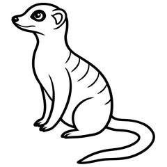 Sleek Meerkat Line Art
