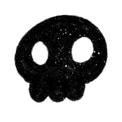 skulls png pencil cartoon stamp brush handwrite design cute and art doodle decoration outline element