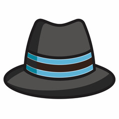 Minimal Fedora Hat with Stripe – Vector Illustration