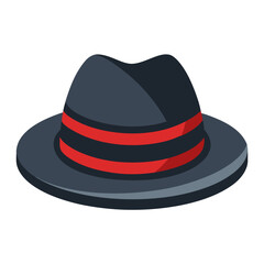 Minimal Fedora Hat with Stripe – Vector Illustration