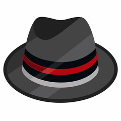 Minimal Fedora Hat with Stripe – Vector Illustration