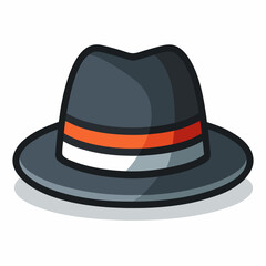 Minimal Fedora Hat with Stripe – Vector Illustration