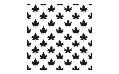 Seamless Black Maple Leaf Pattern Background