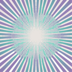 purple and turquoise halftone pop art background, retro vector illustration