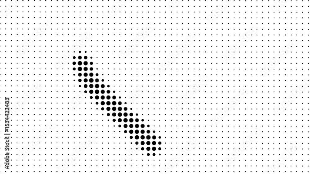 Poster heart shape with halftone dot circles animation