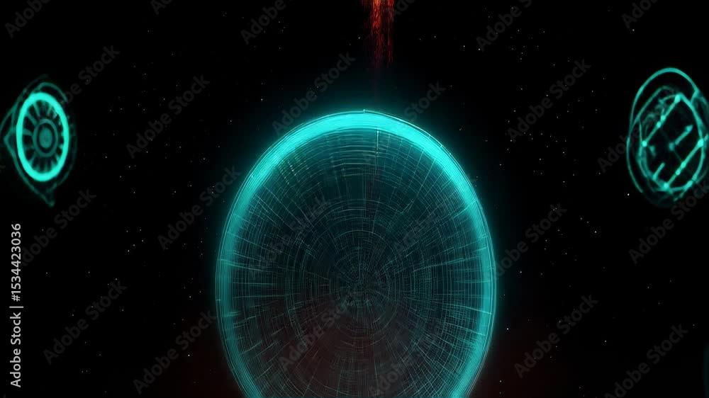 Poster futuristic rocket launch sequence with dynamic propulsion and neon accents