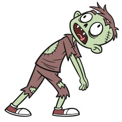 Naklejka premium -zombie-character-illustration-vector-cartoon-isol.eps