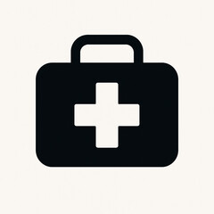 First Aid Kit Icon - Medical Emergency Bag with Cross Symbol for Health and Safety