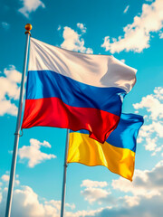 Signs of Peace: Russian and Ukrainian flags in harmony