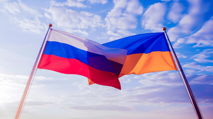 Flags of unity: a symbol of truce and harmony. Russia and Ukraine