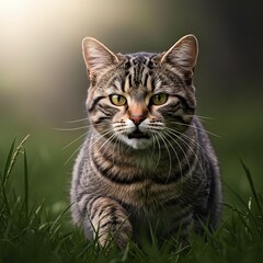 Tabby Cat in Grass