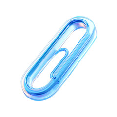 Abstract Glass Link Icon Design 3D Render, isolated on transparent background, perfect cutout, PNG