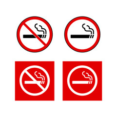 No Smoking Sign Set and negative space.