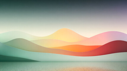 A looping 6-second animation of flat horizontal abstract waves in muted pastel Root to Fruit colors soft coral