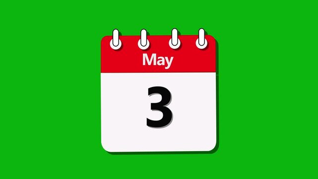  Digital calendar month concept design animation 3d video. may month 3 glowing neon calendar date for event planning with colorful background. - Powered by Adobe