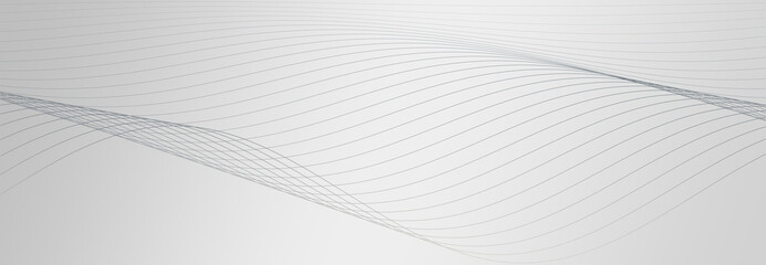 Fototapeta premium Curved wavy line. Dynamic abstract wave business grey background