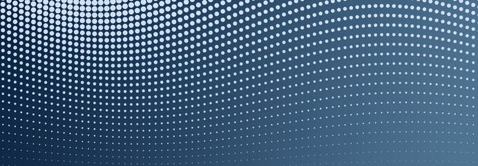Fototapeta premium Wave of flowing dots, abstract hi-tech background with dots elements