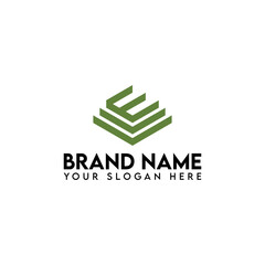 E 3d logo design vector art illustration 