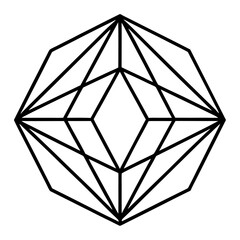 Polygon Jewel Outline Illustration