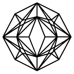 Polygon Jewel Outline Illustration