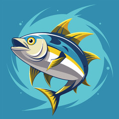 Yellow tropical fish are swimming in a blue underwater ocean with a coral reef