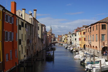 Old canals and streets in Chioggia, Italy