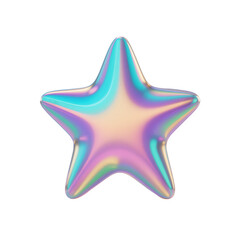 Obraz premium Iridescent Five Pointed Star Shimmers On Clear Background