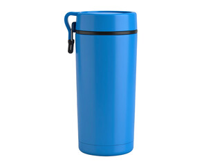 Close up of a Matte Blue Tumbler Isolated on Transparent Background