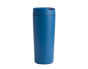 Close up of a Matte Blue Tumbler Isolated on Transparent Background