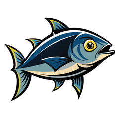 Cartoon vector illustration of an aquatic animal fish, perfect for marine nature and ocean design