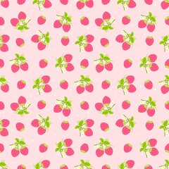 Cute strawberry pattern seamless 