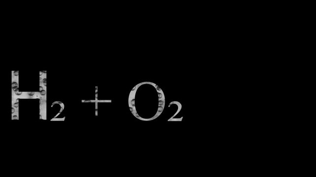 Hydrogen and Oxygen Reaction Equals Energy Animation