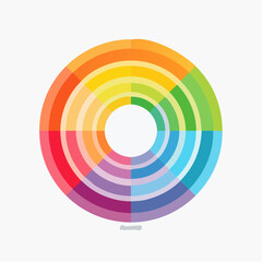 gentle loop of concentric circles softly expanding and contracting, each ring changing vibrant colors
