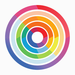 gentle loop of concentric circles softly expanding and contracting, each ring changing vibrant colors