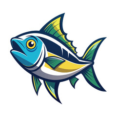 A vibrant vector illustration of a tropical fish swimming in the ocean, perfect for marine and aquatic designs