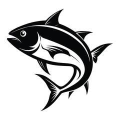 Fish vector silhouette illustration: isolated aquatic animal design for seafood, fishing, and marine life art