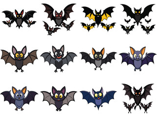 Bats vector illustration isolated on white background.