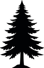 sept pine silhouette vector icon