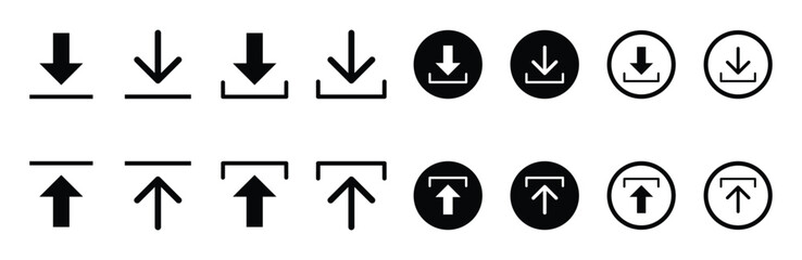 set of download and upload icon. Download vector illustration . 