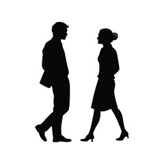 Young men and women vector silhouette. Business profile, avatar, user, character and identity

