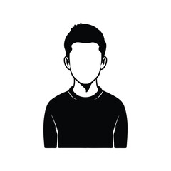 Young man silhouette vector illustration. Profile, avatar, user identity, head, or character design

