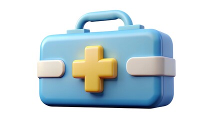 Obraz premium A bright 3d render of a first aid kit emergency medical care concept representing health and safety