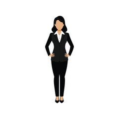 Fototapeta premium Businesswoman with Formal Suit Vector Illustration – Professional Female Character Icon, Career Woman Clipart