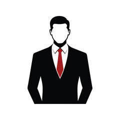 Businessman Vector Illustration – Professional Male Character in Suit Icon, Corporate Office Clipart