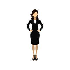 Fototapeta premium Businesswoman with Formal Suit Vector Illustration – Professional Female Character Icon, Career Woman Clipart