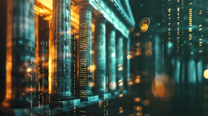 Obraz premium Ancient pillars digital architecture