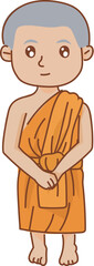 side view meditating buddha vector illustration for Buddhist content, monk training, or kid learning design