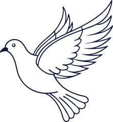 Obraz premium Dove Bird Line Drawing Vector Art