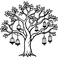 Enchanted Tree with Glowing Lanterns