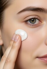 Beauty Care: Woman Using Eye Product